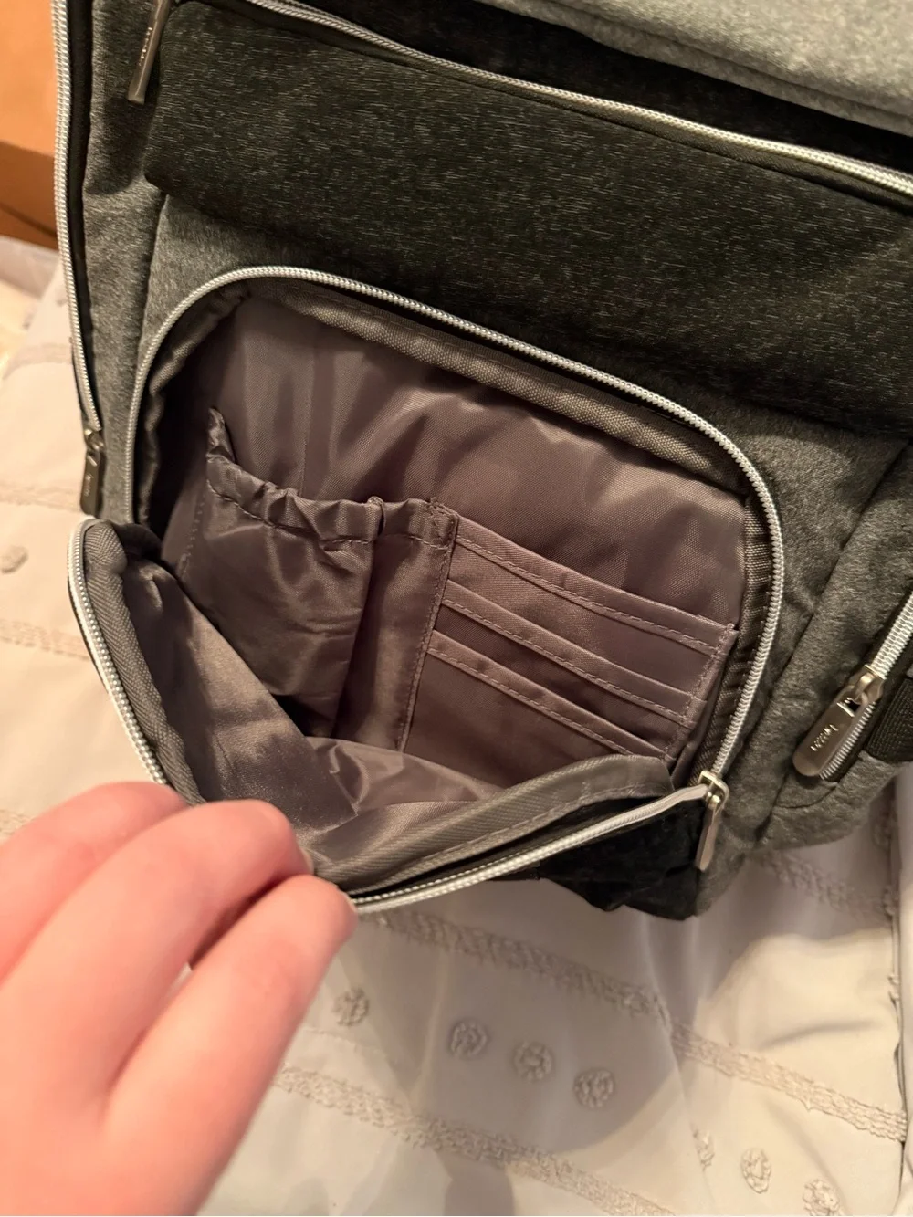 Grey and Black diaper Backpack - brazzo